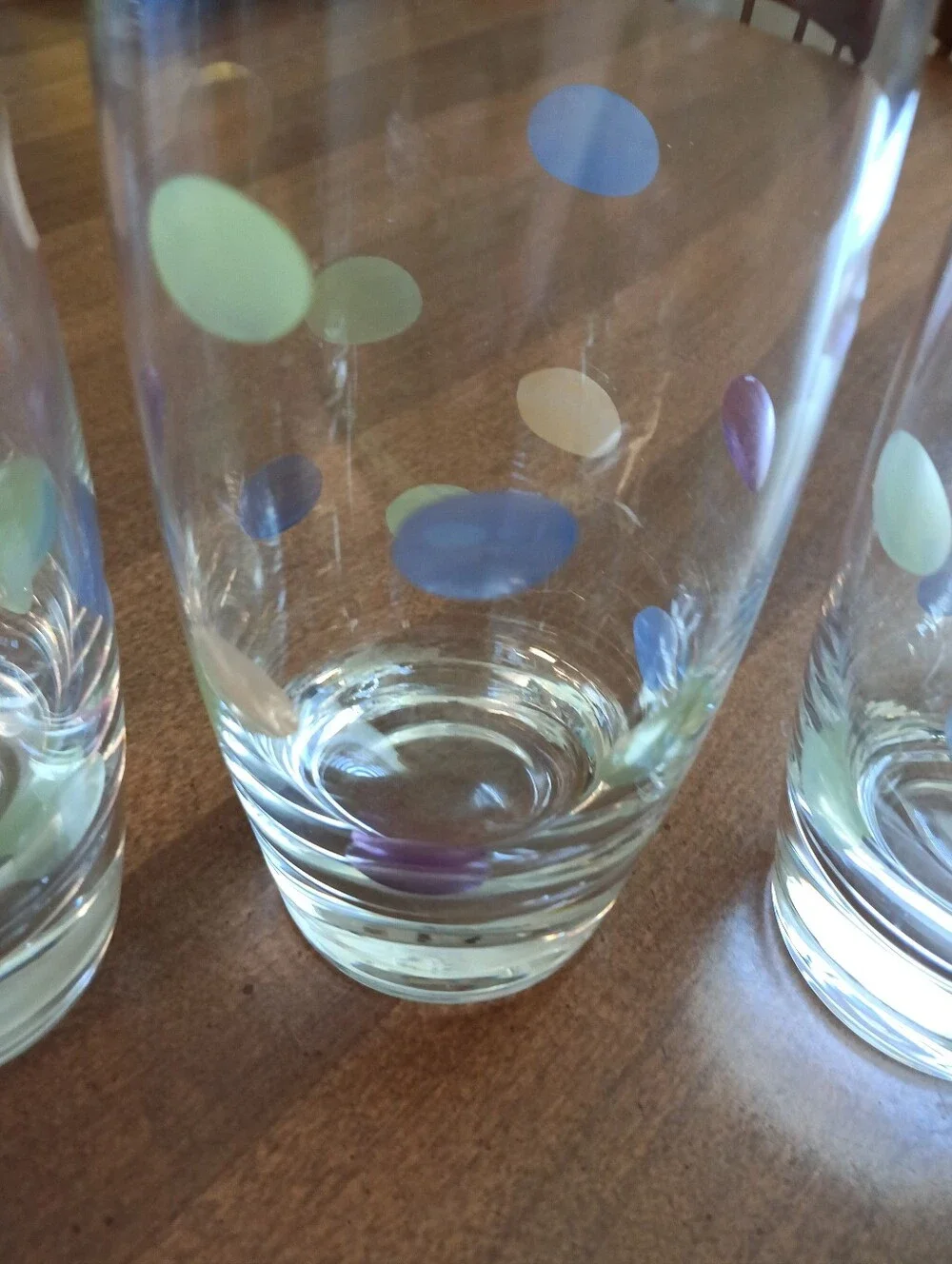 NWOT Set of 4 Pastel Polkadot Tea/Water Glasses